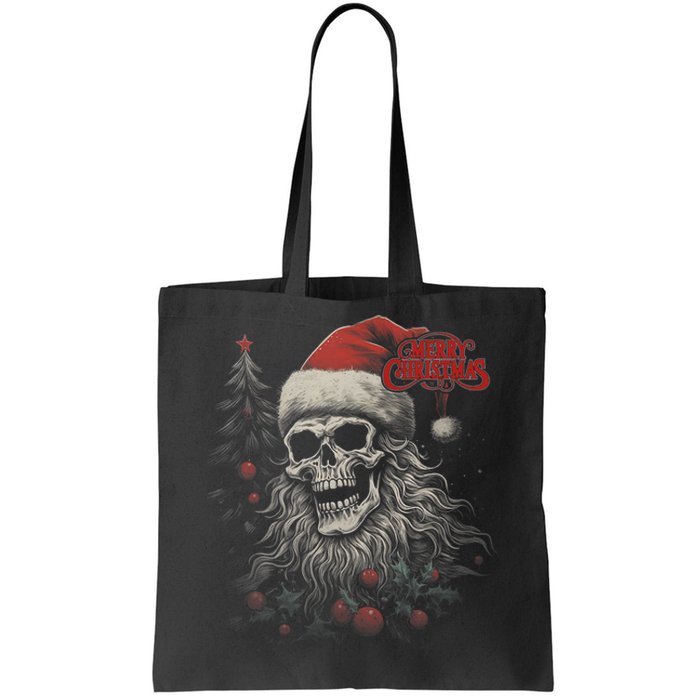 Skeleton Skull Funny Merry Christmas Santa Matching Family Tote Bag