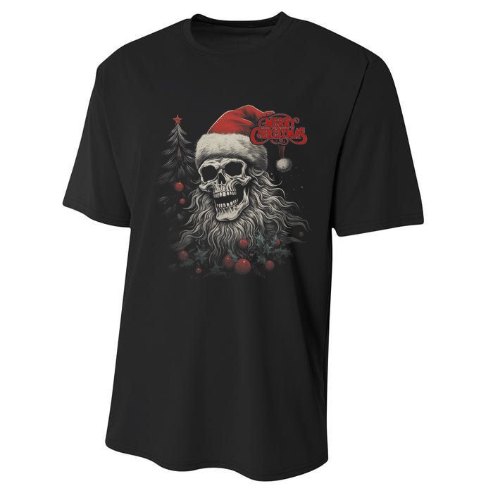 Skeleton Skull Funny Merry Christmas Santa Matching Family Performance Sprint T-Shirt