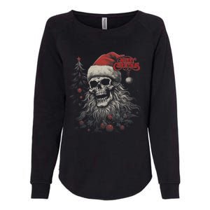 Skeleton Skull Funny Merry Christmas Santa Matching Family Womens California Wash Sweatshirt