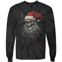 Skeleton Skull Funny Merry Christmas Santa Matching Family Tie-Dye Long Sleeve Shirt