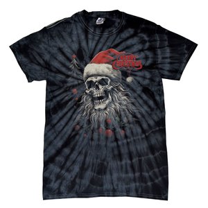 Skeleton Skull Funny Merry Christmas Santa Matching Family Tie-Dye T-Shirt