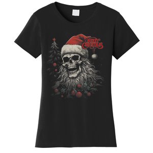 Skeleton Skull Funny Merry Christmas Santa Matching Family Women's T-Shirt