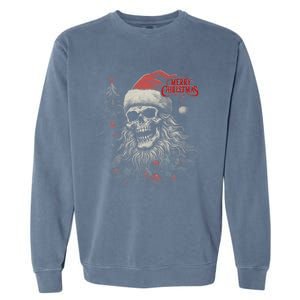 Skeleton Skull Funny Merry Christmas Santa Matching Family Garment-Dyed Sweatshirt