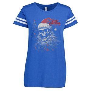 Skeleton Skull Funny Merry Christmas Santa Matching Family Enza Ladies Jersey Football T-Shirt