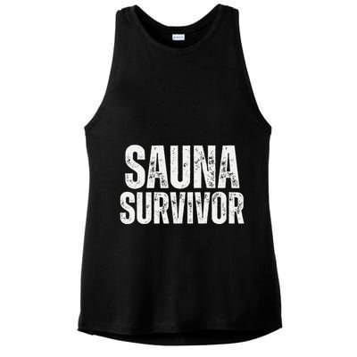 Sauna Survivor Funny For Infrared Sauna Lovers Ladies PosiCharge Tri-Blend Wicking Tank