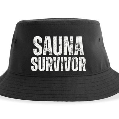 Sauna Survivor Funny For Infrared Sauna Lovers Sustainable Bucket Hat