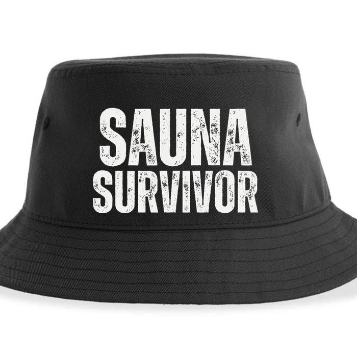 Sauna Survivor Funny For Infrared Sauna Lovers Sustainable Bucket Hat