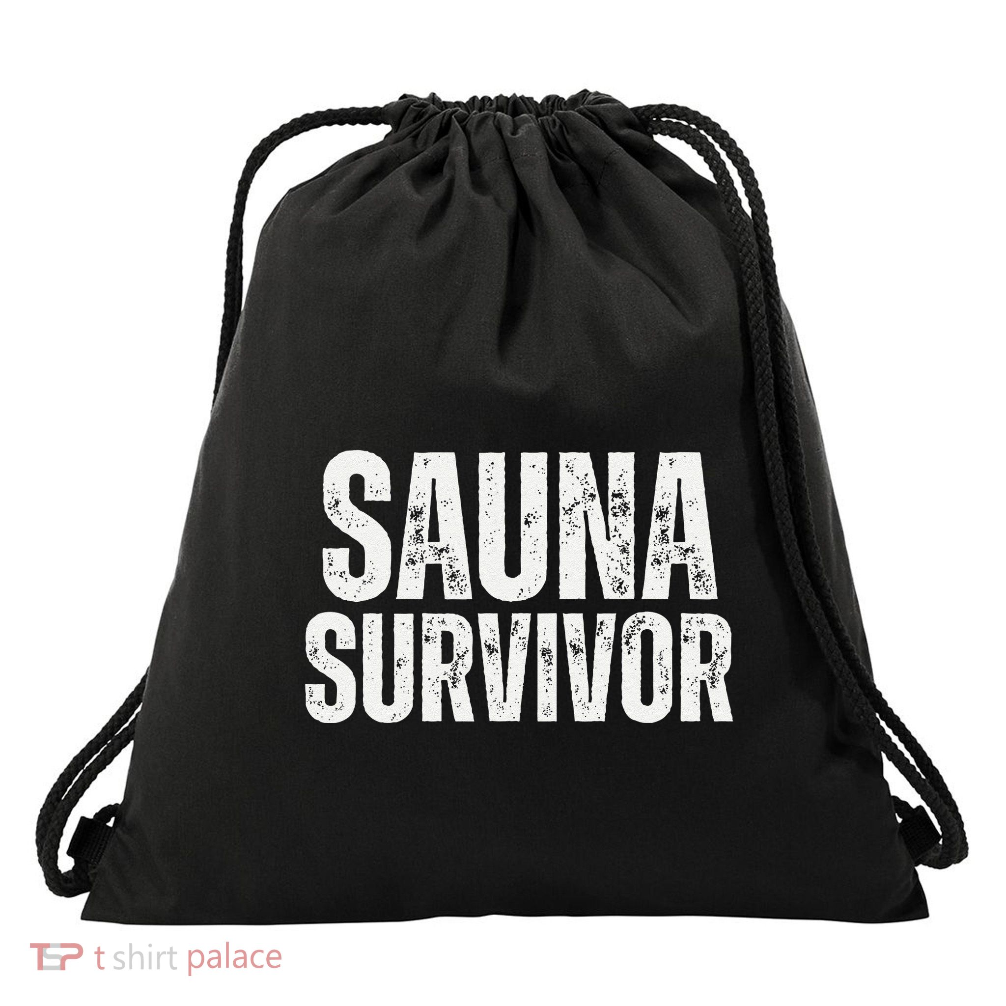 Sauna Survivor Funny For Infrared Sauna Lovers Drawstring Bag