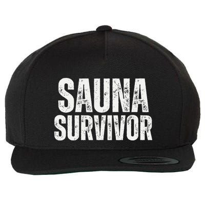 Sauna Survivor Funny For Infrared Sauna Lovers Wool Snapback Cap