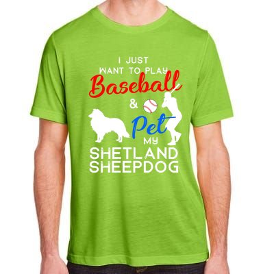 Shetland Sheepdog Funny Baseball Dog Owner Lover Xmas Gift Meaningful Gift Adult ChromaSoft Performance T-Shirt