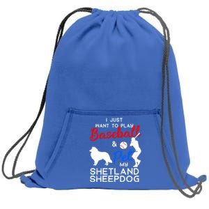 Shetland Sheepdog Funny Baseball Dog Owner Lover Xmas Gift Meaningful Gift Sweatshirt Cinch Pack Bag