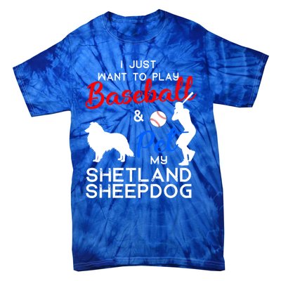 Shetland Sheepdog Funny Baseball Dog Owner Lover Xmas Gift Meaningful Gift Tie-Dye T-Shirt