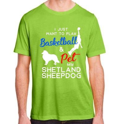 Shetland Sheepdog Funny Basketball Dog Owner Lover Xmas Gift Cool Gift Adult ChromaSoft Performance T-Shirt