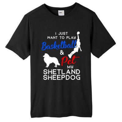 Shetland Sheepdog Funny Basketball Dog Owner Lover Xmas Gift Cool Gift Tall Fusion ChromaSoft Performance T-Shirt