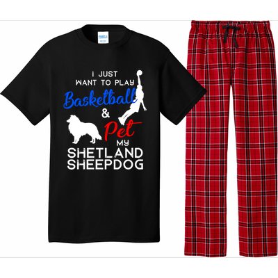 Shetland Sheepdog Funny Basketball Dog Owner Lover Xmas Gift Cool Gift Pajama Set