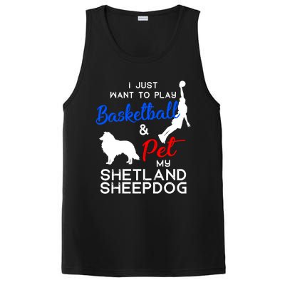 Shetland Sheepdog Funny Basketball Dog Owner Lover Xmas Gift Cool Gift PosiCharge Competitor Tank