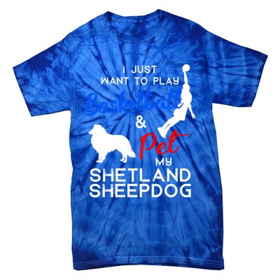 Shetland Sheepdog Funny Basketball Dog Owner Lover Xmas Gift Cool Gift Tie-Dye T-Shirt