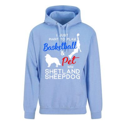 Shetland Sheepdog Funny Basketball Dog Owner Lover Xmas Gift Cool Gift Unisex Surf Hoodie