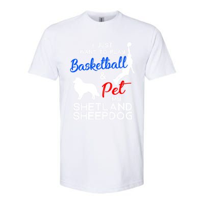 Shetland Sheepdog Funny Basketball Dog Owner Lover Xmas Gift Cool Gift Softstyle CVC T-Shirt