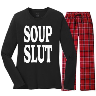 Soup Slut Funny Saying Adorable Cute Women's Long Sleeve Flannel Pajama Set 