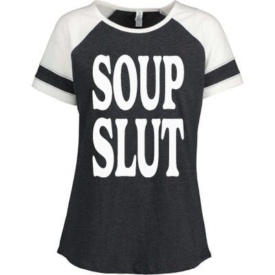 Soup Slut Funny Saying Adorable Cute Enza Ladies Jersey Colorblock Tee