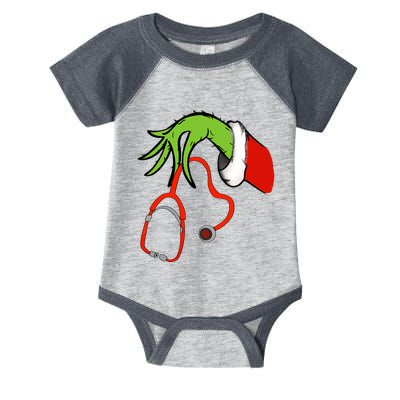 Stethoscope Santa Funny Christmas Xmas Nurse Nursing Pajamas Infant Baby Jersey Bodysuit