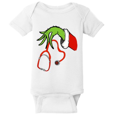 Stethoscope Santa Funny Christmas Xmas Nurse Nursing Pajamas Baby Bodysuit