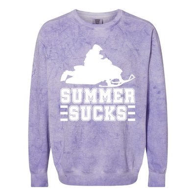 Summer Sucks! Funny Braap Snowmobile Rider Wintersport Quote Gift Colorblast Crewneck Sweatshirt