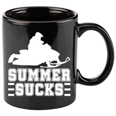 Summer Sucks! Funny Braap Snowmobile Rider Wintersport Quote Gift 11oz C Handle Ceramic Mug