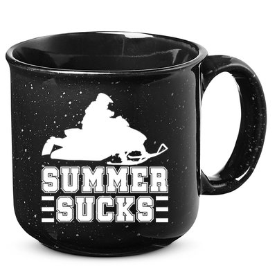 Summer Sucks! Funny Braap Snowmobile Rider Wintersport Quote Gift 15oz Campfire Ceramic Mug