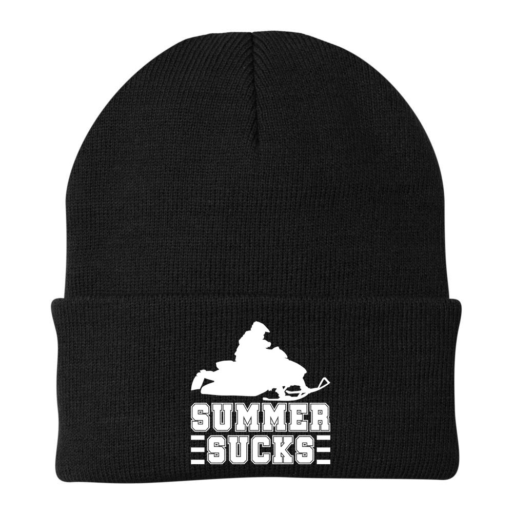 Summer Sucks! Funny Braap Snowmobile Rider Wintersport Quote Gift Beanie