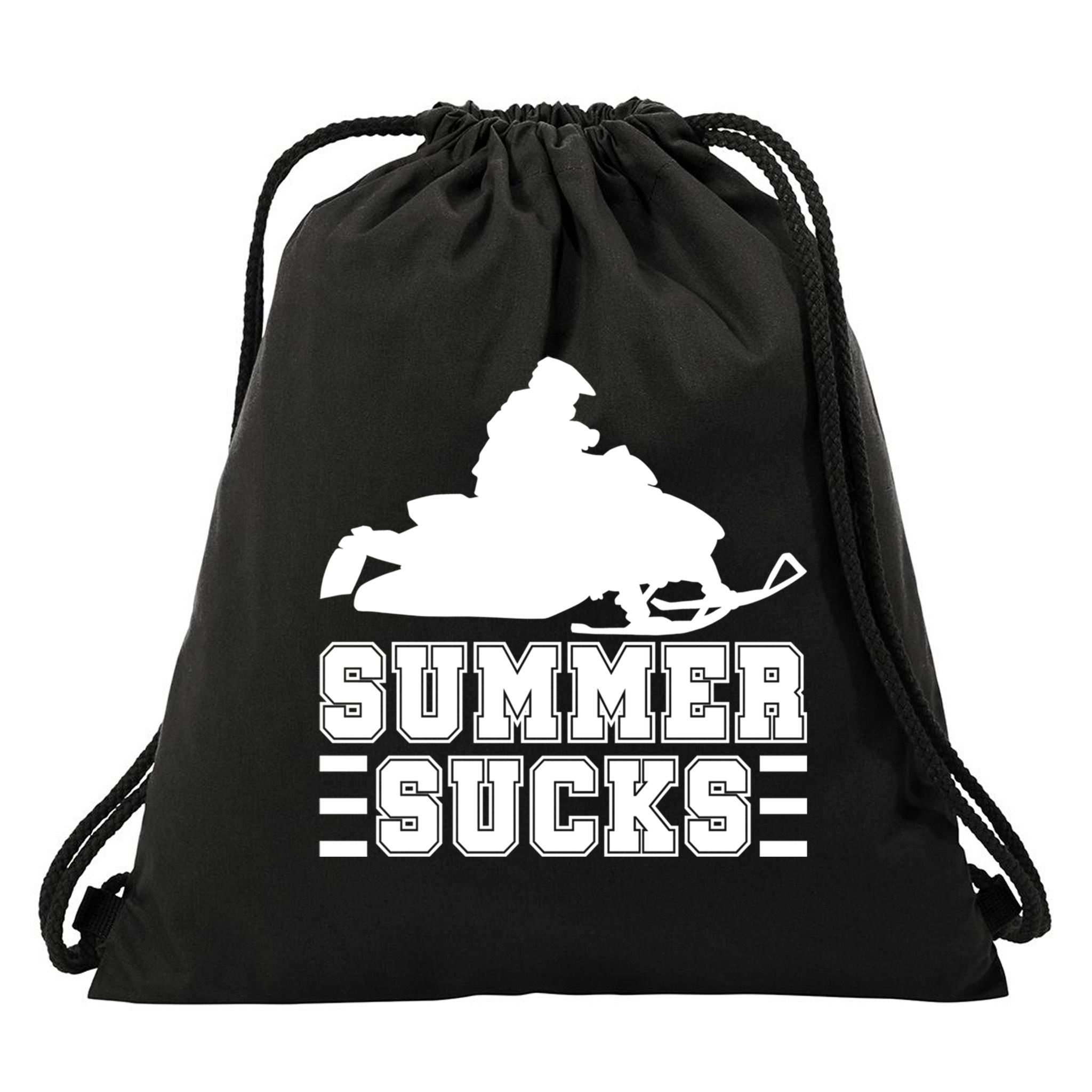 Summer Sucks! Funny Braap Snowmobile Rider Wintersport Quote Gift Drawstring Bag