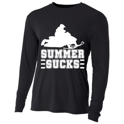 Summer Sucks! Funny Braap Snowmobile Rider Wintersport Quote Gift Cooling Performance Long Sleeve Crew
