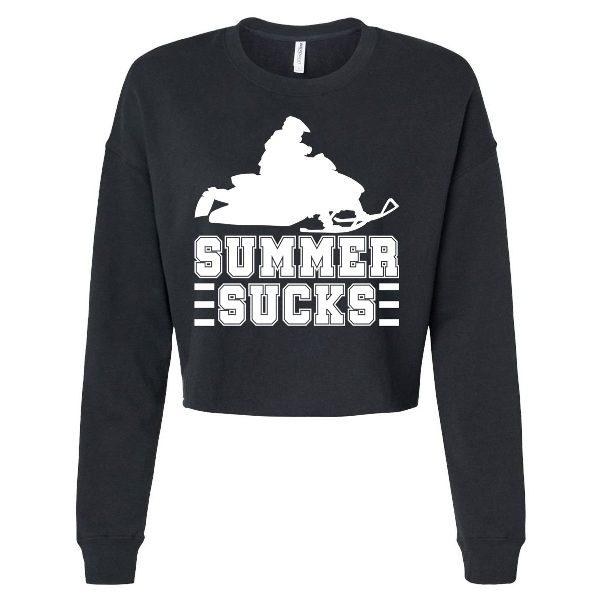 Summer Sucks! Funny Braap Snowmobile Rider Wintersport Quote Gift Cropped Pullover Crew