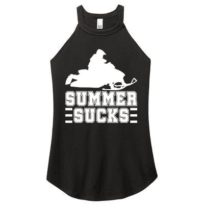 Summer Sucks! Funny Braap Snowmobile Rider Wintersport Quote Gift Women's Perfect Tri Rocker Tank