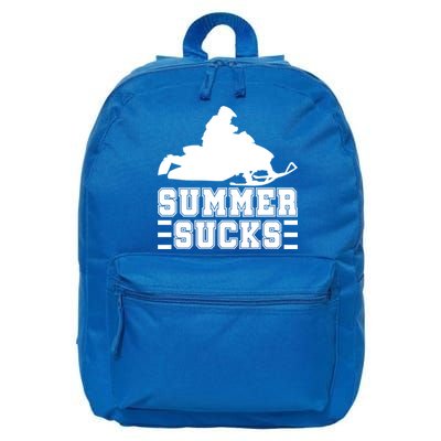 Summer Sucks! Funny Braap Snowmobile Rider Wintersport Quote Gift 16 in Basic Backpack