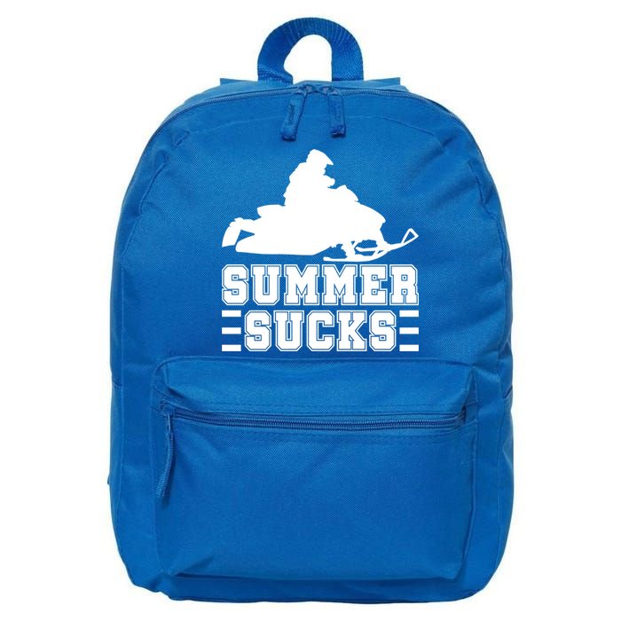 Summer Sucks! Funny Braap Snowmobile Rider Wintersport Quote Gift 16 in Basic Backpack