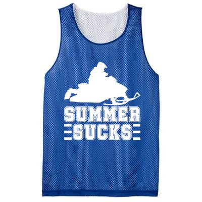 Summer Sucks! Funny Braap Snowmobile Rider Wintersport Quote Gift Mesh Reversible Basketball Jersey Tank