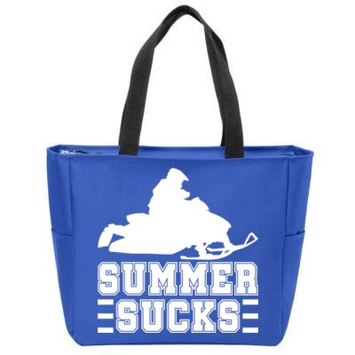 Summer Sucks! Funny Braap Snowmobile Rider Wintersport Quote Gift Zip Tote Bag