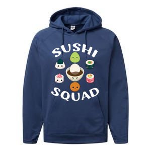 Sushi Squad Funny Sushi Japanese Food Sushi Lover Gift Performance Fleece Hoodie