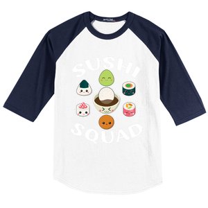 Sushi Squad Funny Sushi Japanese Food Sushi Lover Gift Baseball Sleeve Shirt