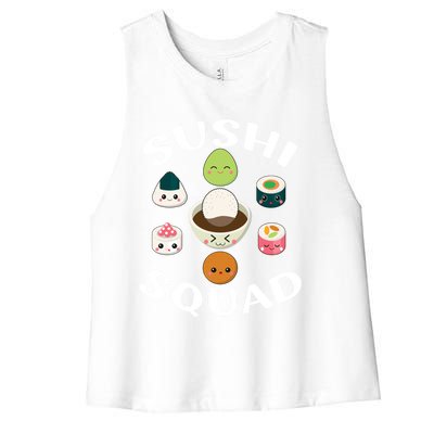 Sushi Squad Funny Sushi Japanese Food Sushi Lover Gift Women's Racerback Cropped Tank