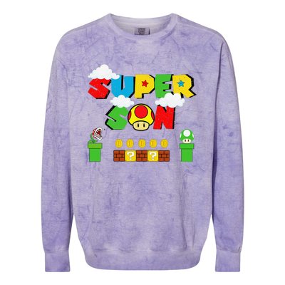 Super Son Funny Gamer Super Kiddio Retro Colorblast Crewneck Sweatshirt