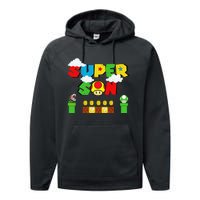 Super Son Funny Gamer Super Kiddio Retro Performance Fleece Hoodie