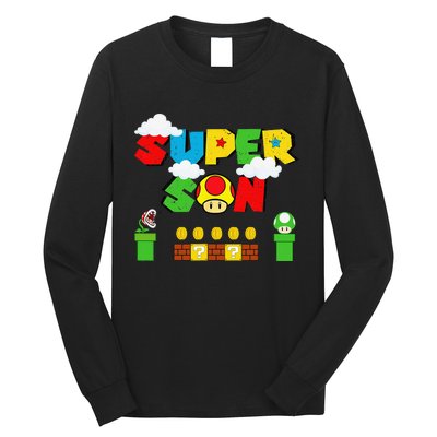 Super Son Funny Gamer Super Kiddio Retro Long Sleeve Shirt