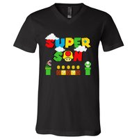 Super Son Funny Gamer Super Kiddio Retro V-Neck T-Shirt