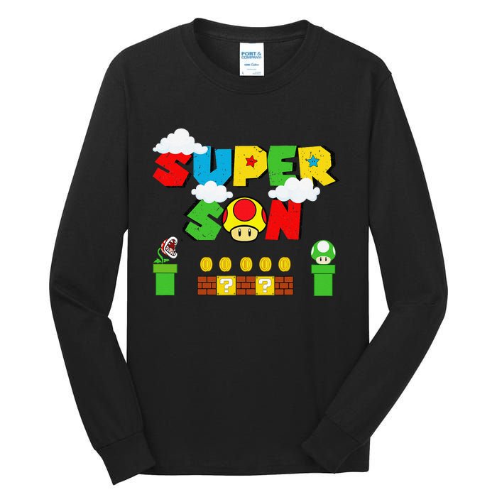 Super Son Funny Gamer Super Kiddio Retro Tall Long Sleeve T-Shirt