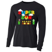 Super Son Funny Gamer Super Kiddio Retro Cooling Performance Long Sleeve Crew