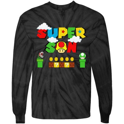 Super Son Funny Gamer Super Kiddio Retro Tie-Dye Long Sleeve Shirt