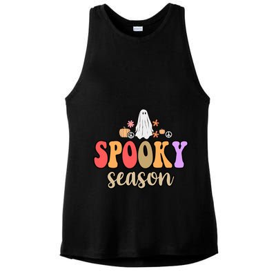 Spooky Season Floral Hippie Ghost Ladies PosiCharge Tri-Blend Wicking Tank